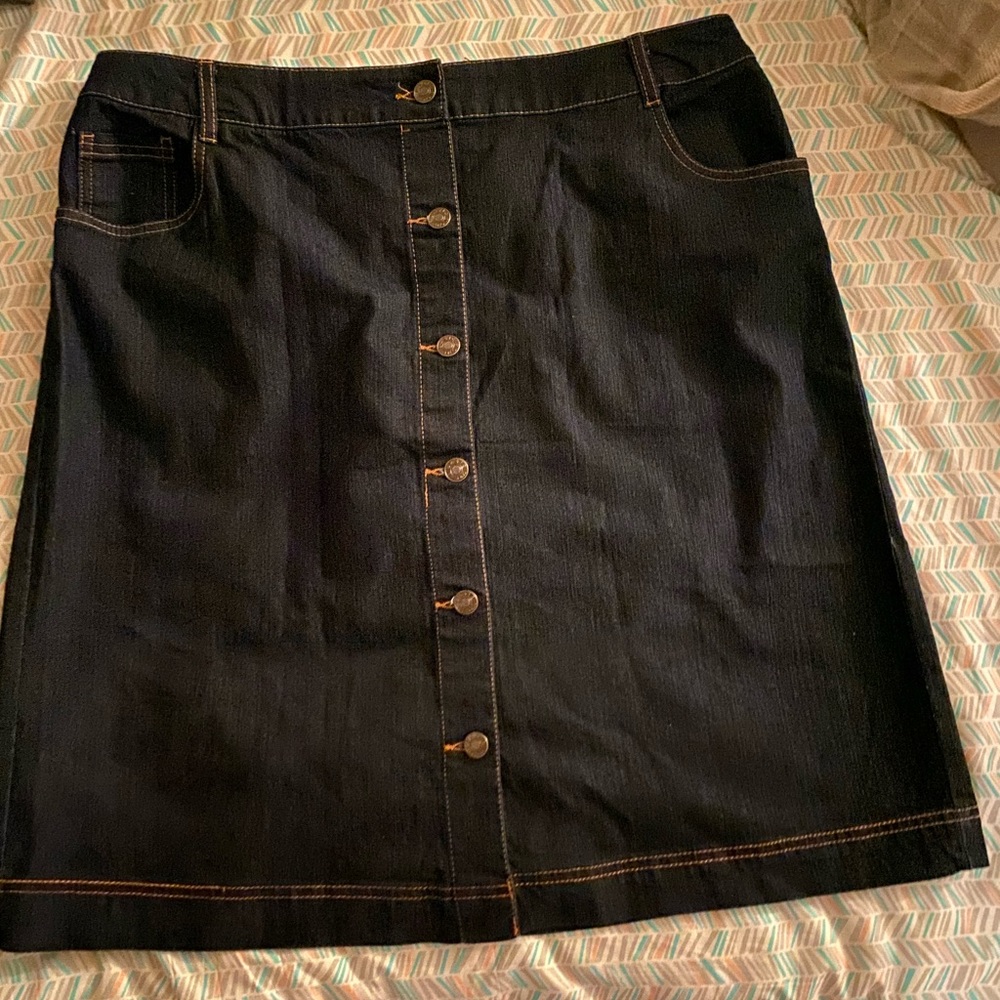 Plus size button down Jean skirt
